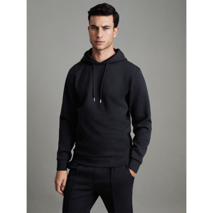 REISS FABIEN Interlock Jersey Drawstring Hoodie